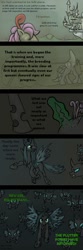 Size: 434x1305 | Tagged: safe, artist:haretrinity, character:queen chrysalis, character:rosedust, species:changeling, species:flutter pony, changeling queen, comic, female, origin story