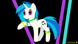 Size: 1920x1080 | Tagged: safe, artist:verminshy, character:dj pon-3, character:vinyl scratch, dancing, neon, smiling