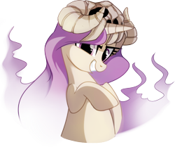 Size: 918x769 | Tagged: safe, artist:pepooni, oc, oc only, oc:ebony bloodrose, species:pony, species:unicorn, buck legacy, female, looking at you, mare, purple eyes, purple hair, simple background, skull, solo, transparent background, transparent mane