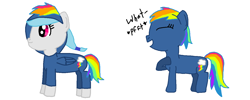 Size: 1322x528 | Tagged: safe, artist:nightshadowmlp, character:evil pie hater dash, character:rainbow dash, oc, oc:snowfall wind, episode:secrets and pies, g4, my little pony: friendship is magic, adorapiehater, cute, halloween, halloween 2018, holiday, ocbetes, text