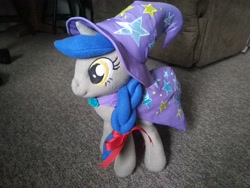 Size: 4160x3120 | Tagged: safe, artist:spritepony, oc, oc only, oc:sprite, species:alicorn, species:pony, alicorn oc, cape, clothing, hat, irl, photo, plushie, solo, trixie's cape, trixie's hat