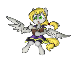 Size: 1609x1321 | Tagged: safe, artist:spheedc, oc, oc only, oc:scarlet sky, species:pegasus, species:pony, ballpoint pen, black outlines, book, clothing, digital art, female, mare, not derpy, ponytail, simple background, solo, traditional art, transparent background, wings, writing