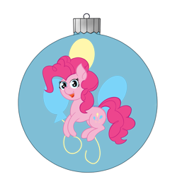 Size: 1181x1181 | Tagged: safe, artist:dyonys, character:pinkie pie, species:earth pony, species:pony, chibi, christmas ornament, decoration, female, simple background, transparent background