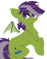 Size: 2000x2500 | Tagged: safe, artist:etoz, oc, oc only, oc:grey seeking dusk, species:bat pony, species:pony, bat pony oc, colt, cute, fangs, male, request, requested art, simple background, smiling, solo, transparent background