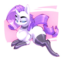 Size: 703x654 | Tagged: safe, artist:bigdad, character:rarity, species:pony, species:unicorn, clothing, female, latex, latex socks, mare, puffed chest, socks, solo, thigh highs