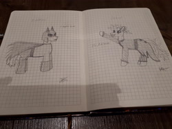 Size: 4608x3456 | Tagged: safe, artist:katya, species:earth pony, species:pony, batman, duo, graph paper, grayscale, male, monochrome, pencil drawing, ponified, stallion, the joker, traditional art