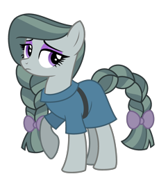 Size: 2103x2298 | Tagged: safe, artist:starryoak, artist:strawberry-spritz, character:marble pie, species:earth pony, species:pony, miracleverse, alternate hairstyle, alternate universe, bow, braid, braided tail, eyeshadow, female, frock coat, hair bow, makeup, mare, raised hoof, simple background, solo, tail bow, transparent background