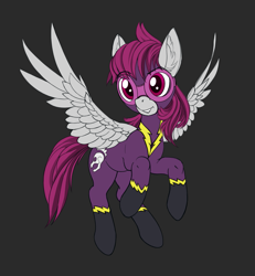 Size: 1543x1667 | Tagged: safe, artist:lunebat, oc, oc:grey sky, species:pegasus, species:pony, clothing, costume, flight suit, goggles, shadowbolts, shadowbolts costume