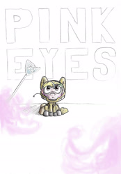 Size: 1752x2520 | Tagged: dead source, safe, artist:whitepone, oc, oc:puppysmiles, species:pony, fallout equestria, fallout equestria: pink eyes, fanfic art, female, filly, pink cloud (fo:e), road sign, sketch, traditional art