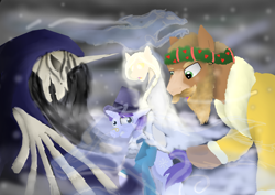Size: 4960x3508 | Tagged: safe, artist:mr100dragon100, character:snowfall frost, species:pony, hearts warming day, spirit of hearth's warming past, spirit of hearth's warming presents, spirit of hearth's warming yet to come, spirits, windigo