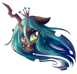 Size: 3000x2882 | Tagged: safe, artist:chaosangeldesu, character:queen chrysalis, species:changeling, blep, changeling queen, cute, cutealis, female, looking at you, silly, silly changeling, simple background, solo, tongue out, transparent background