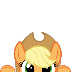 Size: 10000x10000 | Tagged: safe, artist:mrkat7214, part of a set, character:applejack, species:pony, absurd resolution, cute, female, jackabetes, peekaboo, peeking, simple background, solo, soon, transparent background, vector