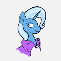 Size: 1181x1181 | Tagged: safe, artist:dyonys, character:trixie, bust, cape, clothing, sketch