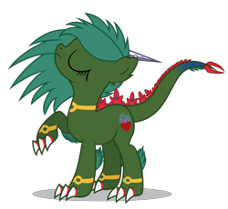 Size: 5576x5120 | Tagged: safe, artist:dragonchaser123, oc, oc only, oc:ember roar, absurd resolution, commission, disapproving look, eyes closed, simple background, solo, transparent background, unknown species