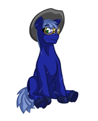 Size: 1210x1500 | Tagged: safe, artist:texasuberalles, derpibooru original, oc, oc only, ponysona, species:earth pony, species:pony, 2019 community collab, derpibooru community collaboration, clothing, cowboy hat, glasses, hat, looking at you, male, scar, simple background, sitting, solo, stallion, transparent background, underhoof, unshorn fetlocks