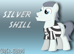 Size: 3056x2248 | Tagged: safe, artist:cyber-murph, character:silver shill, episode:leap of faith, g4, my little pony: friendship is magic, season 4, clothing, referee shirt, signature, stripes