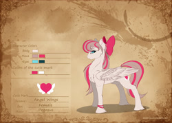 Size: 4200x3000 | Tagged: safe, artist:skitsroom, character:angel wings, species:pegasus, species:pony, big wings, bow, bracelet, cutie mark, dock, female, fluffy, hair bow, jewelry, looking at you, mare, profile, solo, standing, wings