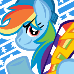 Size: 250x250 | Tagged: safe, artist:ladypixelheart, character:rainbow dash, christmas, smiling, snowboard