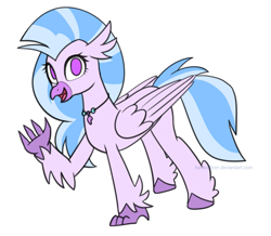 Size: 1333x1162 | Tagged: safe, artist:puetsua, character:silverstream, species:classical hippogriff, species:hippogriff, cute, diastreamies, female, jewelry, looking at you, necklace, simple background, smiling, solo, white background