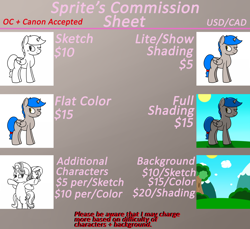 Size: 3500x3200 | Tagged: safe, artist:spritepony, oc, oc only, oc:sprite, species:alicorn, species:pony, alicorn oc, commission chart, prices, text