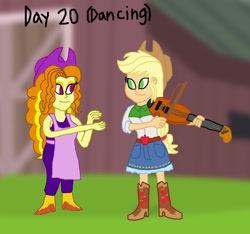 Size: 1800x1683 | Tagged: safe, artist:bigpurplemuppet99, character:adagio dazzle, character:applejack, my little pony:equestria girls, fiddle