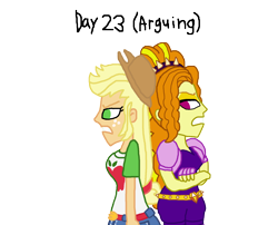 Size: 1800x1456 | Tagged: safe, artist:bigpurplemuppet99, character:adagio dazzle, character:applejack, g4, my little pony: equestria girls, my little pony:equestria girls, angry, dazzlejack, female, lesbian, shipping