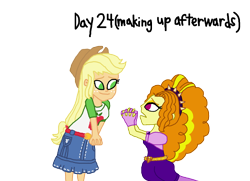 Size: 1800x1301 | Tagged: safe, artist:bigpurplemuppet99, character:adagio dazzle, character:applejack, g4, my little pony: equestria girls, my little pony:equestria girls, begging, dazzlejack, female, lesbian, shipping, simple background, transparent background