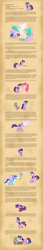 Size: 1000x5857 | Tagged: safe, artist:nimaru, character:lemon hearts, character:minuette, character:pinkie pie, character:princess celestia, character:spike, character:twilight sparkle, character:twinkleshine, species:alicorn, species:dragon, species:earth pony, species:pony, species:unicorn, bed, cute, derp, eye contact, eyes closed, female, floppy ears, frown, glare, glowing horn, grin, gritted teeth, hug, lidded eyes, looking at each other, luna's studies, magic, male, mare, messy mane, mouth hold, on side, open mouth, quill, raised hoof, sad, sleeping, smiling, tail hug, text, twiabetes, twilight snapple, wide eyes, worried