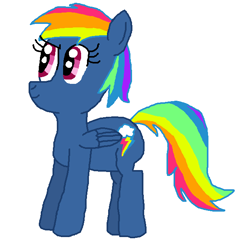 Size: 610x638 | Tagged: safe, alternate version, artist:nightshadowmlp, character:evil pie hater dash, character:rainbow dash, species:pegasus, species:pony, episode:secrets and pies, g4, my little pony: friendship is magic, female, mare, simple background, smiling, white background