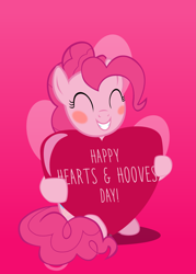 Size: 4587x6398 | Tagged: safe, artist:mrkat7214, character:pinkie pie, species:pony, episode:hearts and hooves day, g4, my little pony: friendship is magic, ^^, absurd resolution, blushing, cute, diapinkes, eyes closed, female, grin, heart, pink, smiling, solo, vector