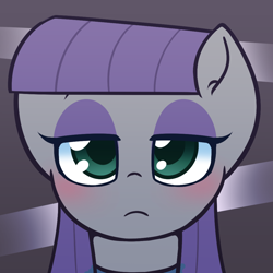 Size: 1000x1000 | Tagged: safe, artist:puetsua, character:maud pie, species:earth pony, species:pony, avatar, blushing, bust, female, looking at you, mare, portrait, solo