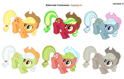 Size: 3600x2300 | Tagged: safe, artist:gurugrendo, artist:pika-robo, character:applejack, character:granny smith, g1, g3, g4, alternate costumes, applejack (g3), cowboys and equestrians, discorded, g1 to g4, g3 to g4, generation leap, liarjack, mad (tv series), mad magazine, maplejack, palette swap, recolor, vector