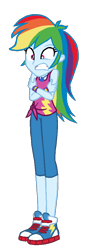Size: 389x967 | Tagged: safe, artist:nightshadowmlp, character:rainbow dash, episode:street chic, g4, my little pony: equestria girls, my little pony:equestria girls, spoiler:eqg series (season 2), clenched teeth, clip art, clothing, cold, converse, female, freezing, pants, request, requested art, shirt, shivering, shoes, show accurate, simple background, sneakers, solo, transparent background