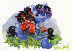 Size: 800x575 | Tagged: safe, artist:share dast, oc, oc only, species:pony, species:unicorn, clothing, duo
