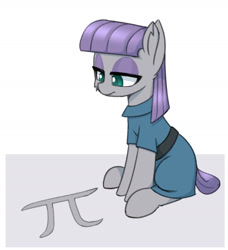 Size: 1280x1404 | Tagged: safe, artist:puetsua, character:maud pie, species:earth pony, species:pony, female, mare, pi, pi day, sitting, solo