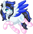 Size: 134x139 | Tagged: safe, artist:ak4neh, oc, oc only, oc:black ice, species:pegasus, species:pony, animated, clothing, female, gif, mare, pixel art, simple background, socks, solo, striped socks, transparent background