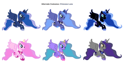 Size: 4370x2343 | Tagged: safe, artist:mcawesomebrony, artist:pika-robo, character:nightmare moon, character:princess luna, species:alicorn, species:pony, episode:luna eclipsed, g4, my little pony: friendship is magic, alternate costumes, ethereal mane, female, galaxy mane, hoof shoes, mare, night guard, palette swap, peytral, prone, recolor, s1 luna, simple background, spread wings, transparent background, vector, wings
