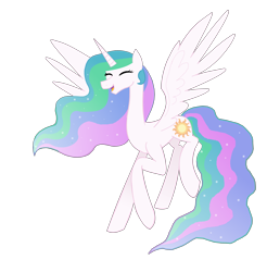 Size: 4263x4327 | Tagged: safe, artist:mr100dragon100, character:princess celestia, species:pony, female, happy, mare, missing accessory, simple background, solo, transparent background, vector