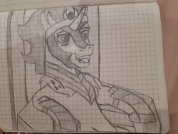 Size: 4608x3456 | Tagged: safe, artist:katya, character:king sombra, species:pony, episode:the beginning of the end, g4, my little pony: friendship is magic, graph paper, pencil drawing, scene interpretation, stupid sexy sombra, traditional art