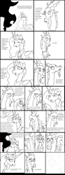 Size: 3536x9512 | Tagged: safe, artist:mr100dragon100, character:discord, character:princess celestia, ship:dislestia, episode:the beginning of the end, g4, my little pony: friendship is magic, comic, female, male, meme, monochrome, otp, shipping, straight, theory