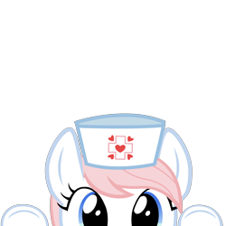 Size: 10000x10000 | Tagged: safe, artist:mrkat7214, part of a set, character:nurse redheart, species:earth pony, species:pony, absurd resolution, clothing, cute, female, hat, heartabetes, looking at you, mare, nurse, nurse hat, peekaboo, peeking, simple background, solo, soon, transparent background, vector