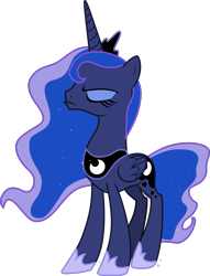 Size: 4593x6000 | Tagged: safe, artist:pink1ejack, character:princess luna, species:alicorn, species:pony, episode:sparkle's seven, g4, my little pony: friendship is magic, absurd resolution, eyeroll, female, hoof shoes, jewelry, luna is not amused, mare, pfft, pouting, regalia, simple background, transparent background, unamused, vector