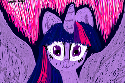Size: 1500x1000 | Tagged: safe, artist:katya, character:twilight sparkle, character:twilight sparkle (alicorn), species:alicorn, species:pony, female, new style, nightmare fuel, solo