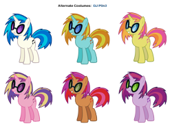 Size: 3648x2684 | Tagged: safe, artist:pika-robo, character:berry punch, character:berryshine, character:cherry spices, character:dj pon-3, character:firecracker burst, character:vinyl scratch, alternate costumes, lucky swirl, palette swap, recolor, sweetcream scoops