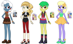 Size: 2736x1656 | Tagged: safe, artist:thecheeseburger, character:orange blossom, character:prim posy, character:sweet biscuit, character:wintergreen, g4, my little pony:equestria girls, equestria girls-ified, heart pacer, las pegasus resident, love sketch