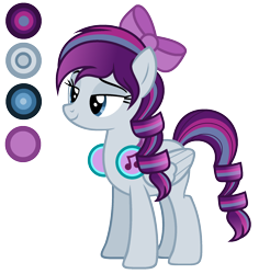 Size: 1800x1904 | Tagged: safe, artist:diamond-chiva, artist:pegasski, base used, oc, oc only, oc:azury harmony, parent:coloratura, parents:canon x oc, species:pegasus, species:pony, bow, female, hair bow, headphones, mare, offspring, simple background, solo, transparent background
