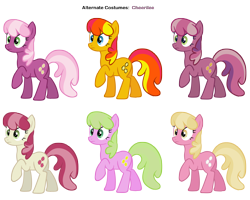 Size: 3750x3000 | Tagged: safe, artist:j-brony, artist:pika-robo, character:bumblesweet, character:cheerilee, character:cheerilee (g3), character:daisy, character:honeybuzz, character:lily, character:lily valley, character:roseluck, species:earth pony, species:pony, g3, g4, alternate costumes, female, flower trio, g3 to g4, generation leap, mare, palette swap, raised hoof, recolor, simple background, transparent background