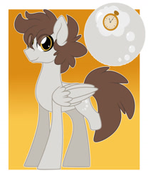 Size: 1293x1553 | Tagged: safe, artist:missmele-madness, oc, oc:bubble brain, parent:derpy hooves, parent:doctor whooves, parents:doctorderpy, species:pegasus, species:pony, amputee, male, missing limb, offspring, solo, stallion, stump