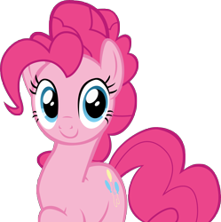 Size: 7706x7726 | Tagged: safe, artist:mrkat7214, character:pinkie pie, species:earth pony, species:pony, episode:party of one, g4, my little pony: friendship is magic, absurd resolution, cute, female, looking at you, mare, raised hoof, simple background, smiling, solo, transparent background, vector