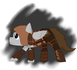Size: 1280x1170 | Tagged: safe, artist:phoenixswift, oc, oc:fuselight, species:pony, ask fuselight, clothing, cosplay, costume, dagger, skyrim, solo, sword, the elder scrolls, thieves' guild, weapon